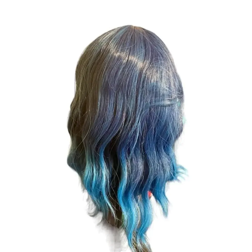 Women's Short Blue Wavy Bob Wig Beron 14